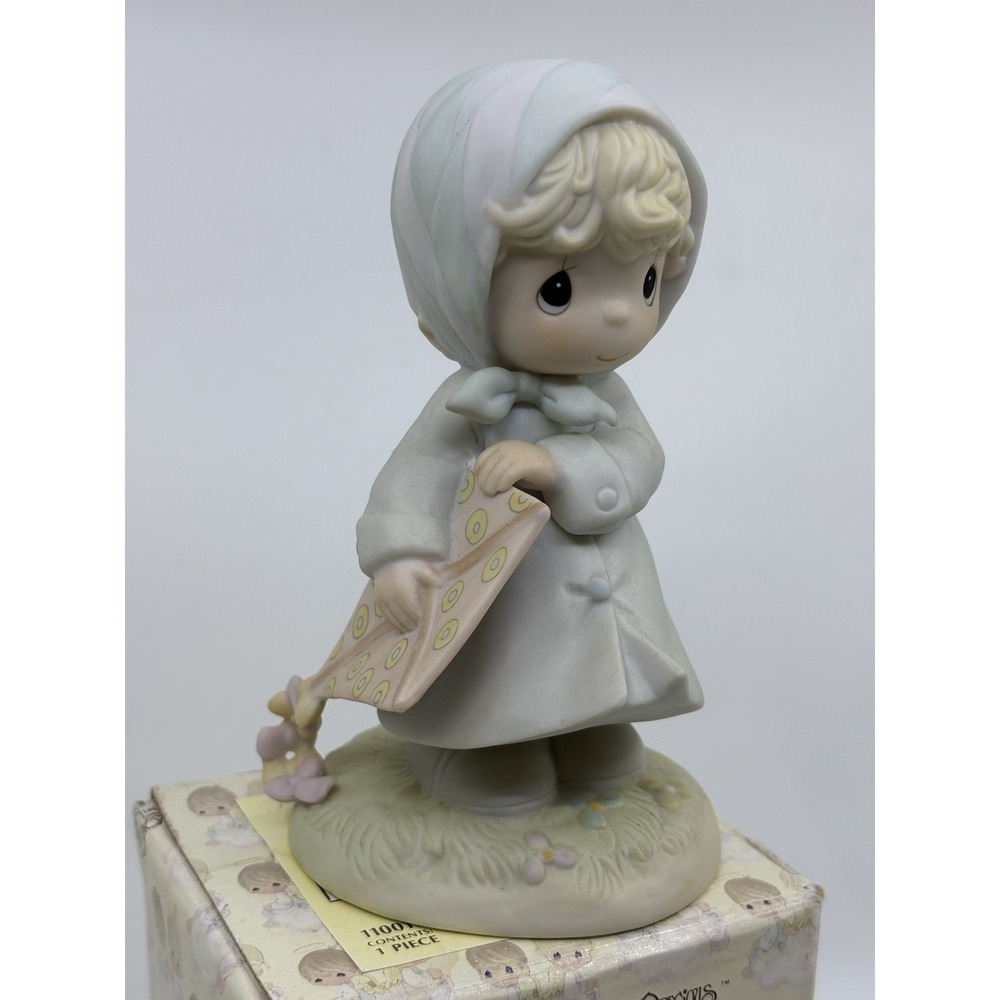 1987 MARCH Precious Moments Porcelain Figurine Enesco, 110019, w/ Box